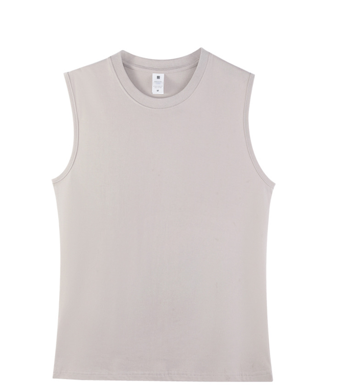 Men's Basic Solid Cotton Crew Neck Sleeveless Tank Top