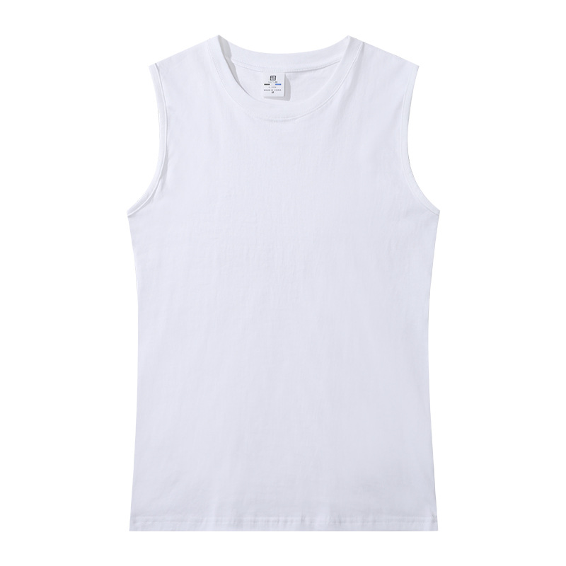 Men's Basic Solid Cotton Crew Neck Sleeveless Tank Top