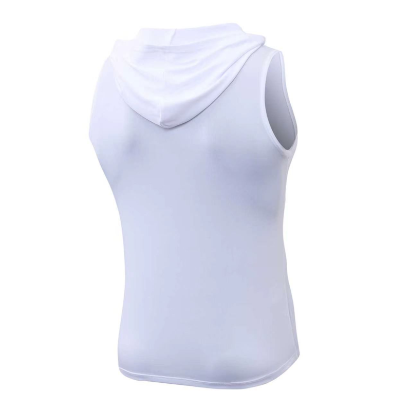 Men's Sleeveless Hooded Quick Dry Athletic Compression Tank Top