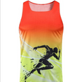 Men's Gradient Running Graphic Quick Dry Mesh Athletic Tank Top