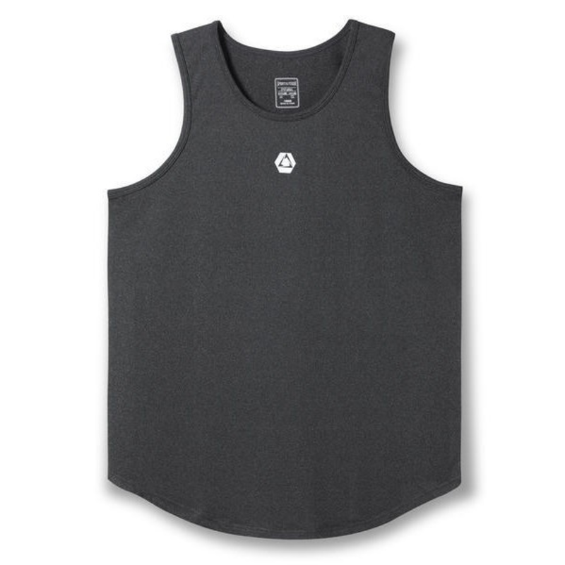 Men’s Curved Hem Cotton Blend Curved Bottom Athletic Tank Top