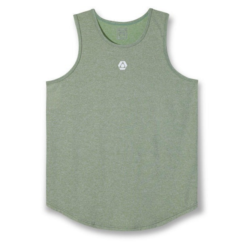 Men’s Curved Hem Cotton Blend Curved Bottom Athletic Tank Top