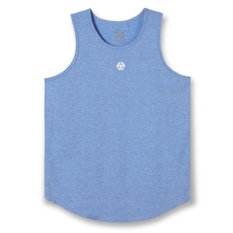 Men’s Curved Hem Cotton Blend Curved Bottom Athletic Tank Top