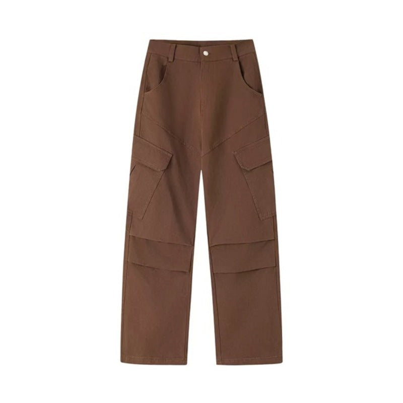 Men's Heavy Cotton Wide-Leg Cargo Pants