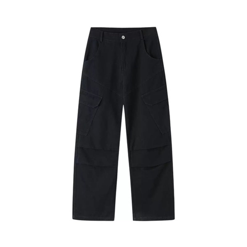 Men's Heavy Cotton Wide-Leg Cargo Pants