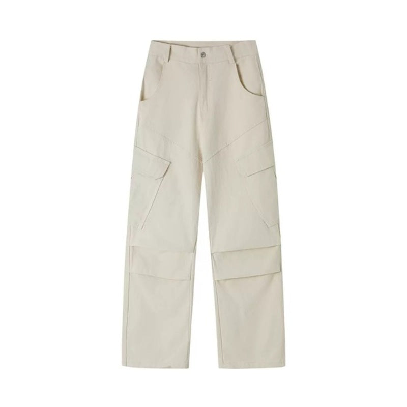 Men's Heavy Cotton Wide-Leg Cargo Pants