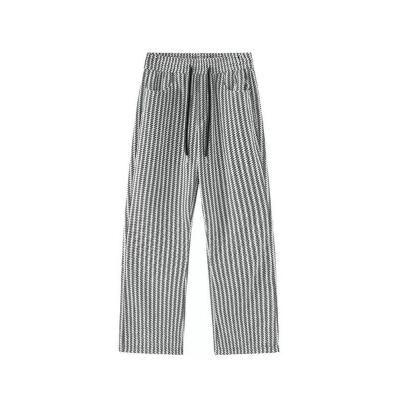 Men's Textured Knit Wide-Leg Drawstring Pants
