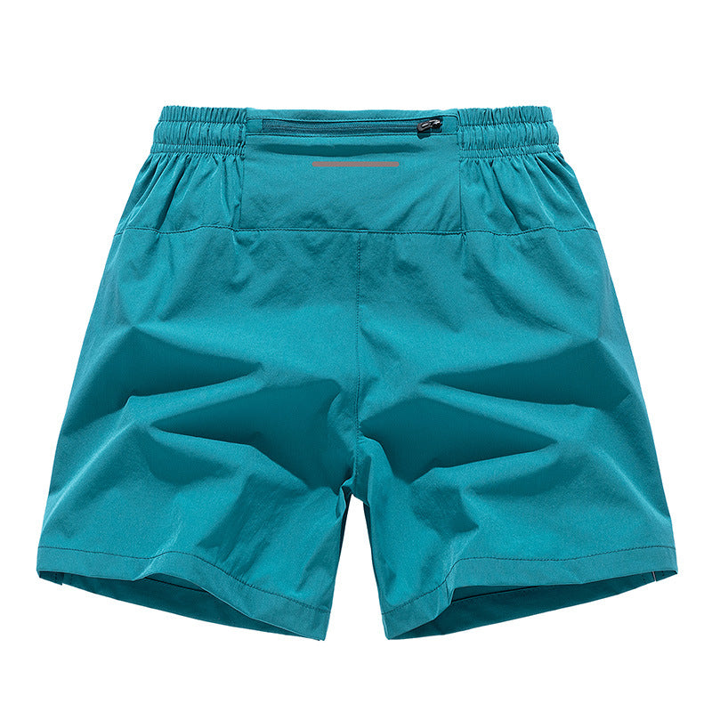 Men's Quick Dry Zip Back Pocket Elastic Waist Athletic Running Shorts