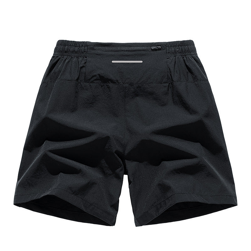 Men's Quick Dry Zip Back Pocket Elastic Waist Athletic Running Shorts