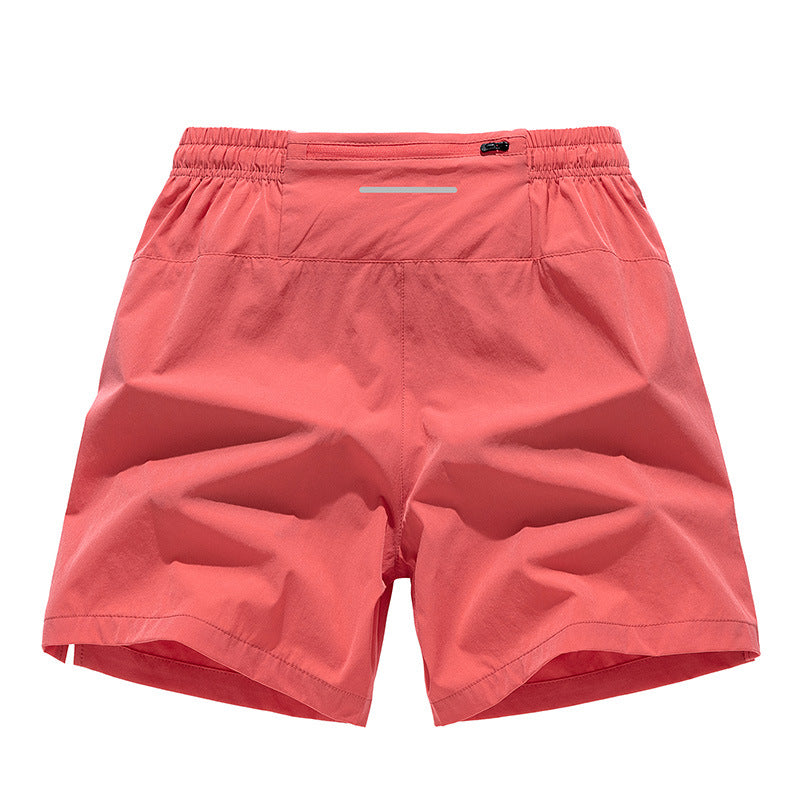 Men's Quick Dry Zip Back Pocket Elastic Waist Athletic Running Shorts