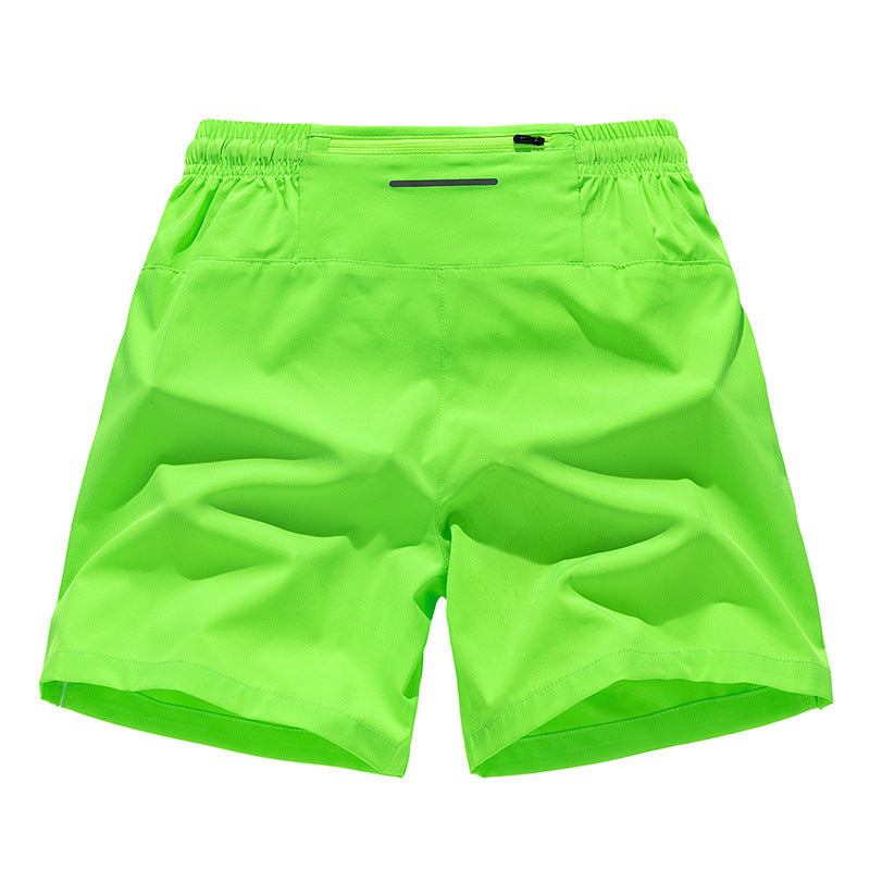 Men's Quick Dry Zip Back Pocket Elastic Waist Athletic Running Shorts